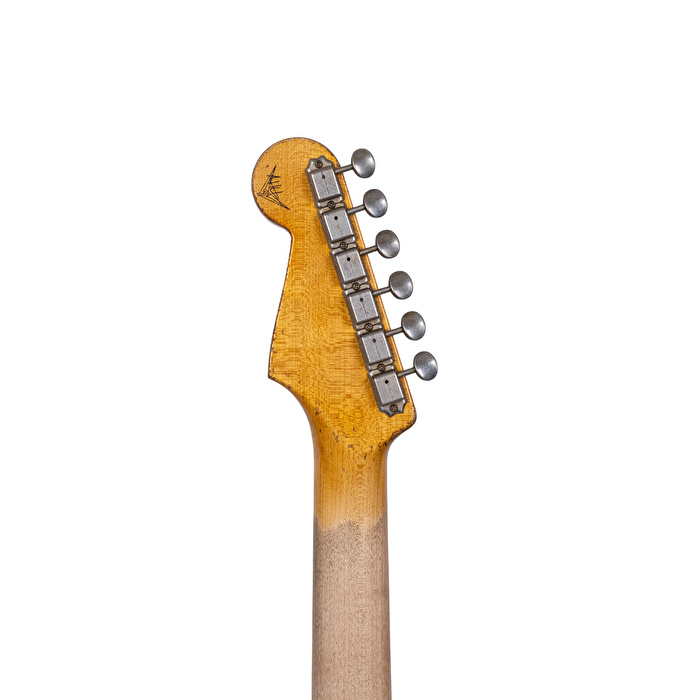 Fender Custom Shop Masterbuilt Andy Hicks 1961 Stratocaster Heavy Relic Olympic White Over 3 Ton Sunburst Elektro Gitar